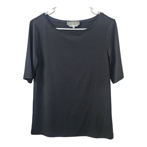 MaxMara Stretch Black T Shirt M Minimalist Quiet Luxury Casual Designer Shell - Picture 1 of 7